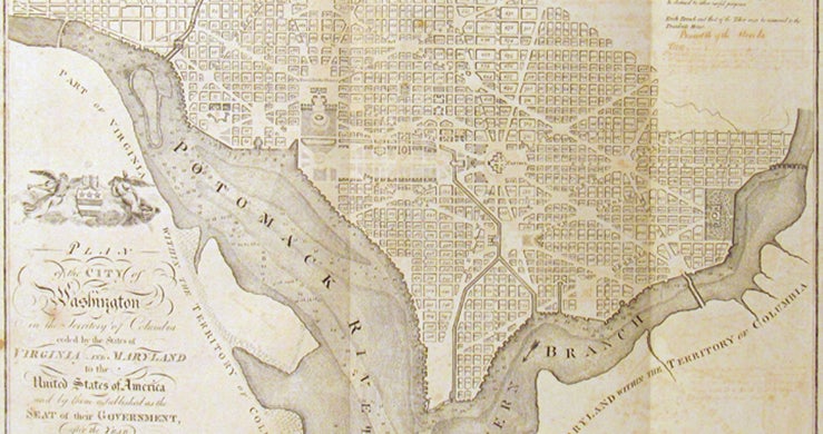 Very Rare Map &amp; Plan of Washington