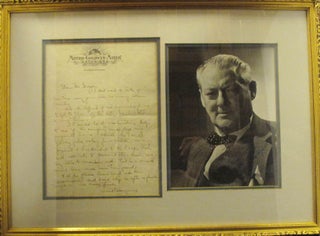 AN AUTOGRAPH LETTER, SIGNED with a Signed Photograph Both in the Hand of Screen Legend Lionel Barrymore