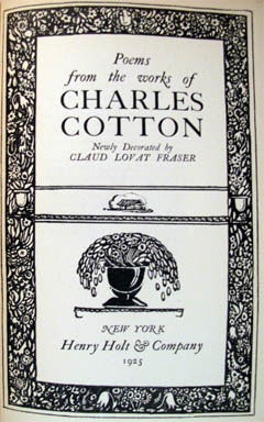 Item #16101 POEMS, From the Works. Charles Cotton