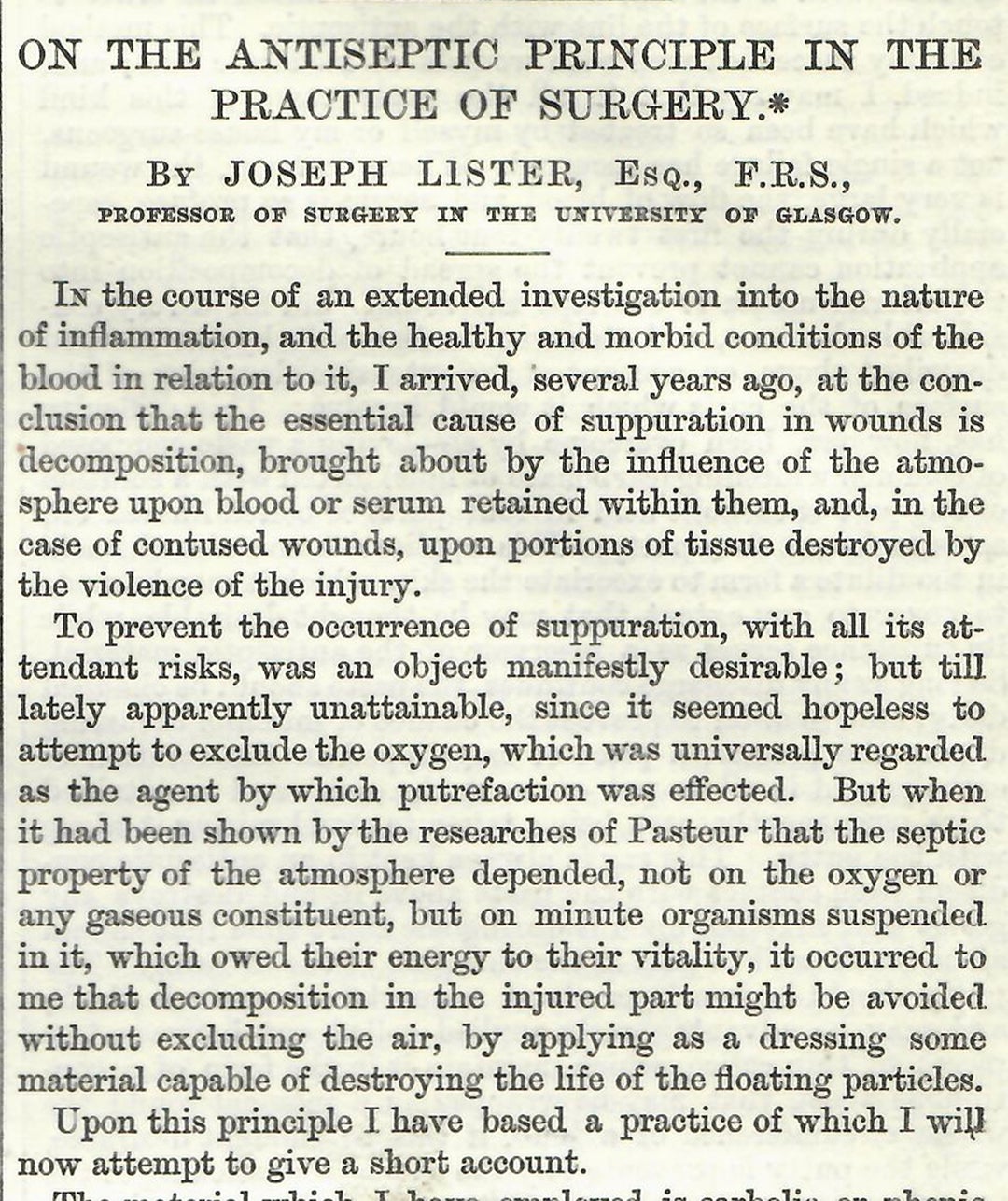 Item #19620 ON THE ANTISEPTIC PRINCIPLE IN THE PRACTICE OF SURGERY [with] ILLUSTRATIONS OF THE ANTISEPTIC SYSTEM OF TREATMENT IN SURGERY [With Four Additional Numbers of] THE LANCET, Volume II. Joseph Lister.