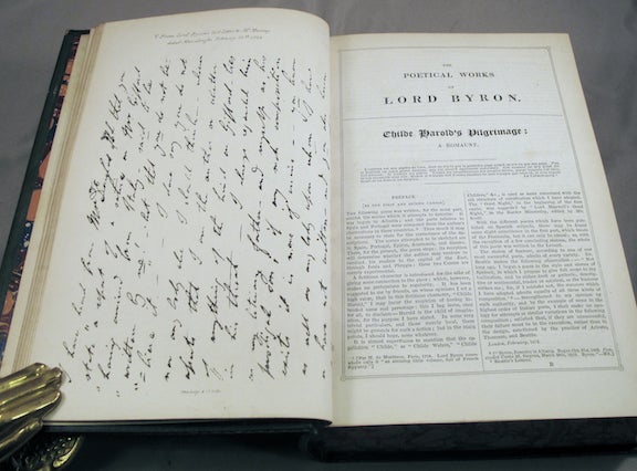 Item #23095 THE POETICAL WORKS OF LORD BYRON. Collected and Arranged, With Notes and Illustrations [with,] Moore, Thomas, editor. THE LIFE, LETTERS AND JOURNALS OF LORD BYRON. Collected and Arranged with Notes by Sir Walter Scott, Lord Jeffery, [et al]. Lord Byron, George Gordon.