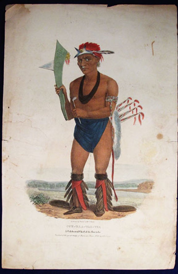 Item #24664 [Plate] CUT-TAA-TAS-TIA, A Celebrated. Native Americans, James Otto Lewis