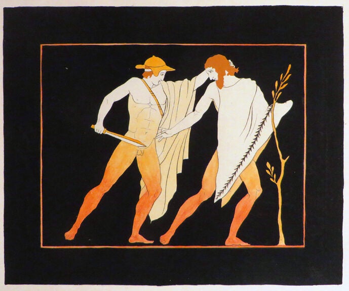 Item #26519 [An Original Hand-Coloured Aquatint. Antiquities, Art Prints, Sir William Hamilton