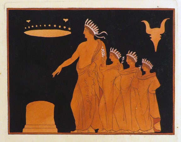 Item #26551 [An Original Hand-Coloured Aquatint. Antiquities, Art Prints, Sir William Hamilton