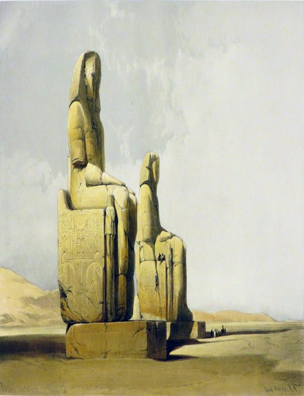 Item #26562 THEBES [Showing the Colossi. David Roberts, Egypt