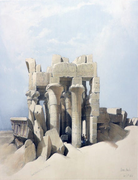 Item #26864 RUINS OF KOM OMBO. David Roberts, Egypt