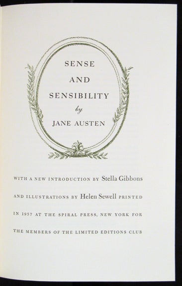 Item #28059 SENSE AND SENSIBILITY. Jane Austen.
