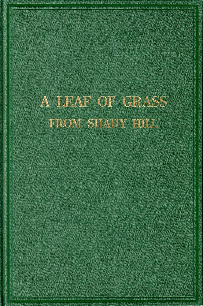 Item #29506 A LEAF OF GRASS. Walt Whitman, LEAVES OF GRASS, Charles Eliot Norton