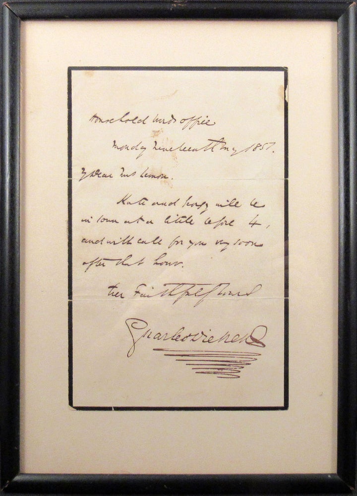 Item #30505 AUTOGRAPH LETTER, in the. Charles Dickens