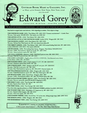 Item #30730 EDWARD GOREY [A Gotham. Edward Gorey, Gotham Book Mart
