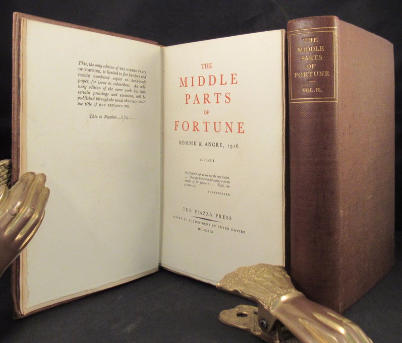 Item #31383 THE MIDDLE PARTS OF FORTUNE Somme & Ancre, 1916. Frederic Manning.