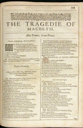 COMEDIES, HISTORIES, AND TRAGEDIES. Published according to the true Originall Coppies. The second Impression