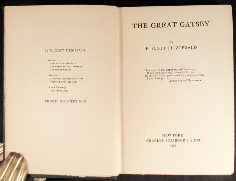 Item #31807 THE GREAT GATSBY. F. Scott Fitzgerald