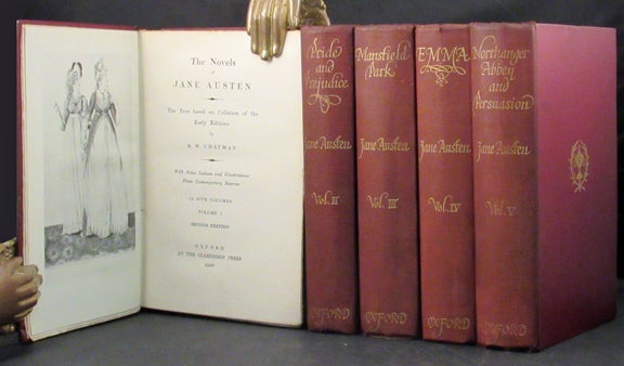 Item #32513 THE NOVELS. [Being: SENSE AND SENSIBILITY; PRIDE AND PREJUDICE; MANSFIELD PARK; EMMA; NORTHANGER ABBEY/PERSUASION] The Text based on Collation of the Early Editions by R. W. Chapman, With Notes Indexes and Illustrations From Contemporary Sources. Jane Austen.