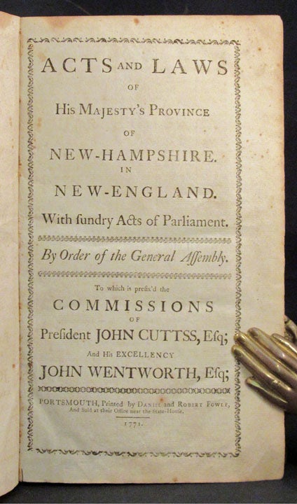 Item #32972 ACTS AND LAWS OF. New Hampshire, Laws and Acts Portsmouth Imprint