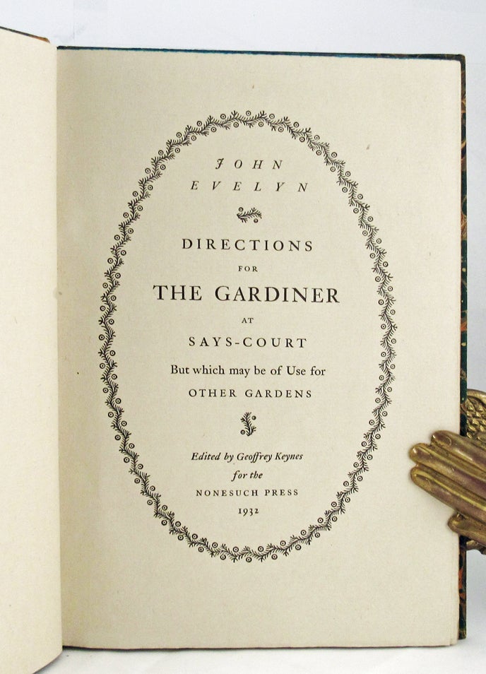 Item #33464 DIRECTIONS FOR THE GARDINER. John Evelyn
