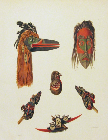 Item #34517 AMERIKA'S NORDWEST-KUSTE. Neueste ergebnisse. Ethnology, Colourplate, Northwest Coast...