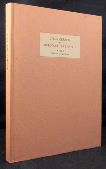 Item #70194 BIBLIOGRAFIA DI BERNARD BERENSON. Bernard Berensen