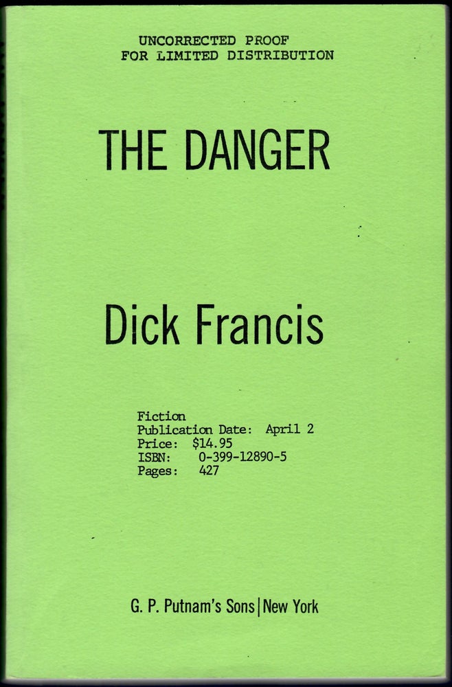 Item #9081 THE DANGER. Dick Francis