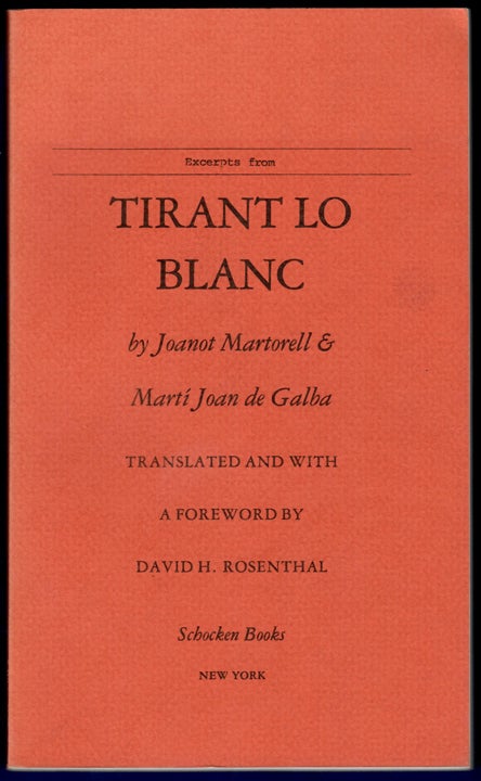 Item #9209 Excerpts from TIRANA LO. Joanot Martorell, Martí Joan de Galba
